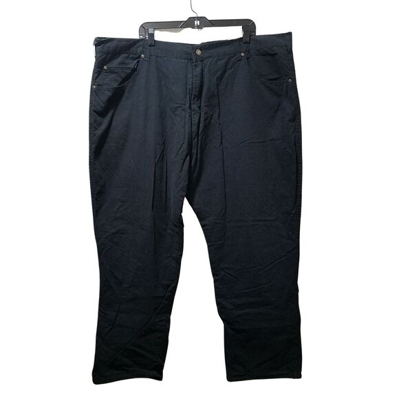 Smith's Workwear Men's Fleece Lined 5 Pocket Black Canvas Jeans Pants 48x30 - Picture 1 of 7